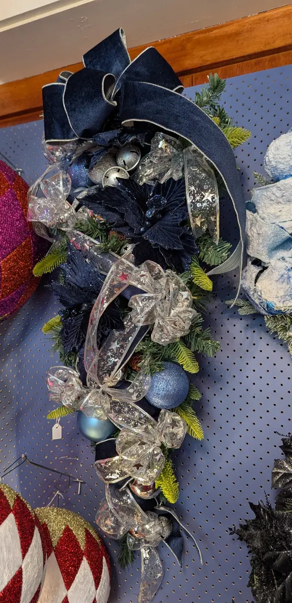 Navy and Silver Wreath