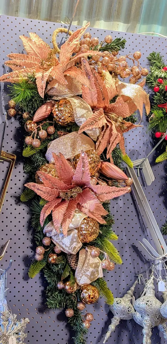 Rosegold and Reindeer Wreath